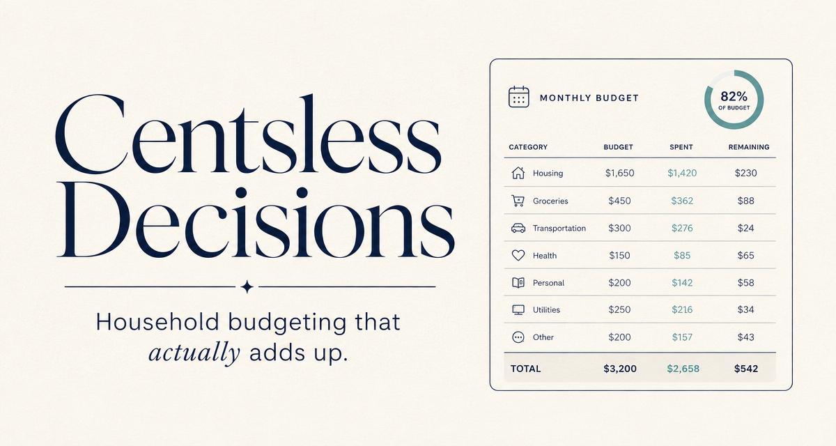 Less Budget Household budgeting that adds up — Centsless Decisions